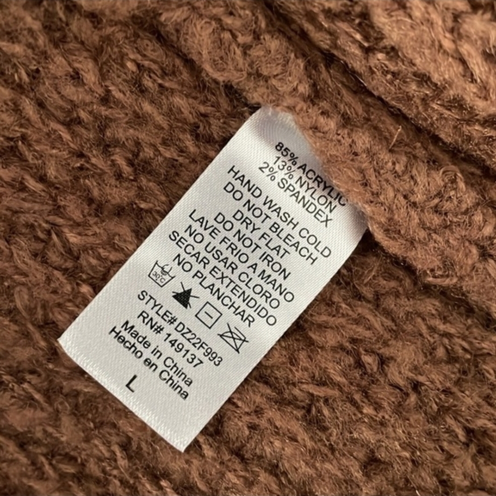 TALULAH Ribbed Hooded Long Cardigan in Camel - Picture 8 of 8